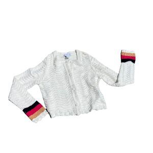 House of Harlow 1960 Women’s Knit Crochet Cardigan Buttons Cotton Boho NWT Small